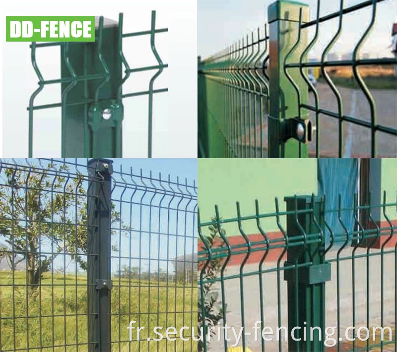 PVC Galvanisé en acier galvanisé PVC recouvert 3d V Fendoué Walle Curvy Mail Mesh Panel Fence for Garden Farm